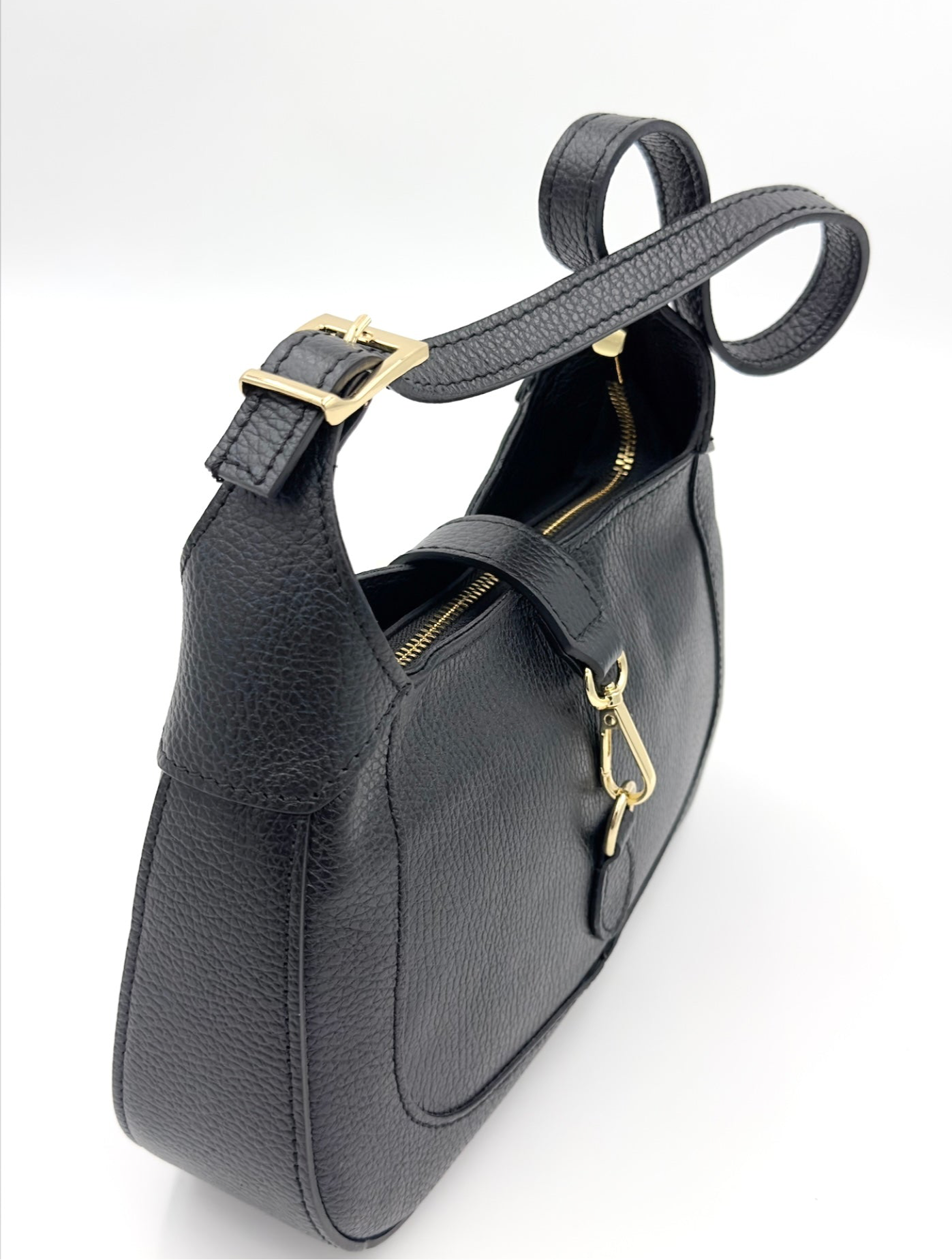 Borsa con chiusura a gancio più zip