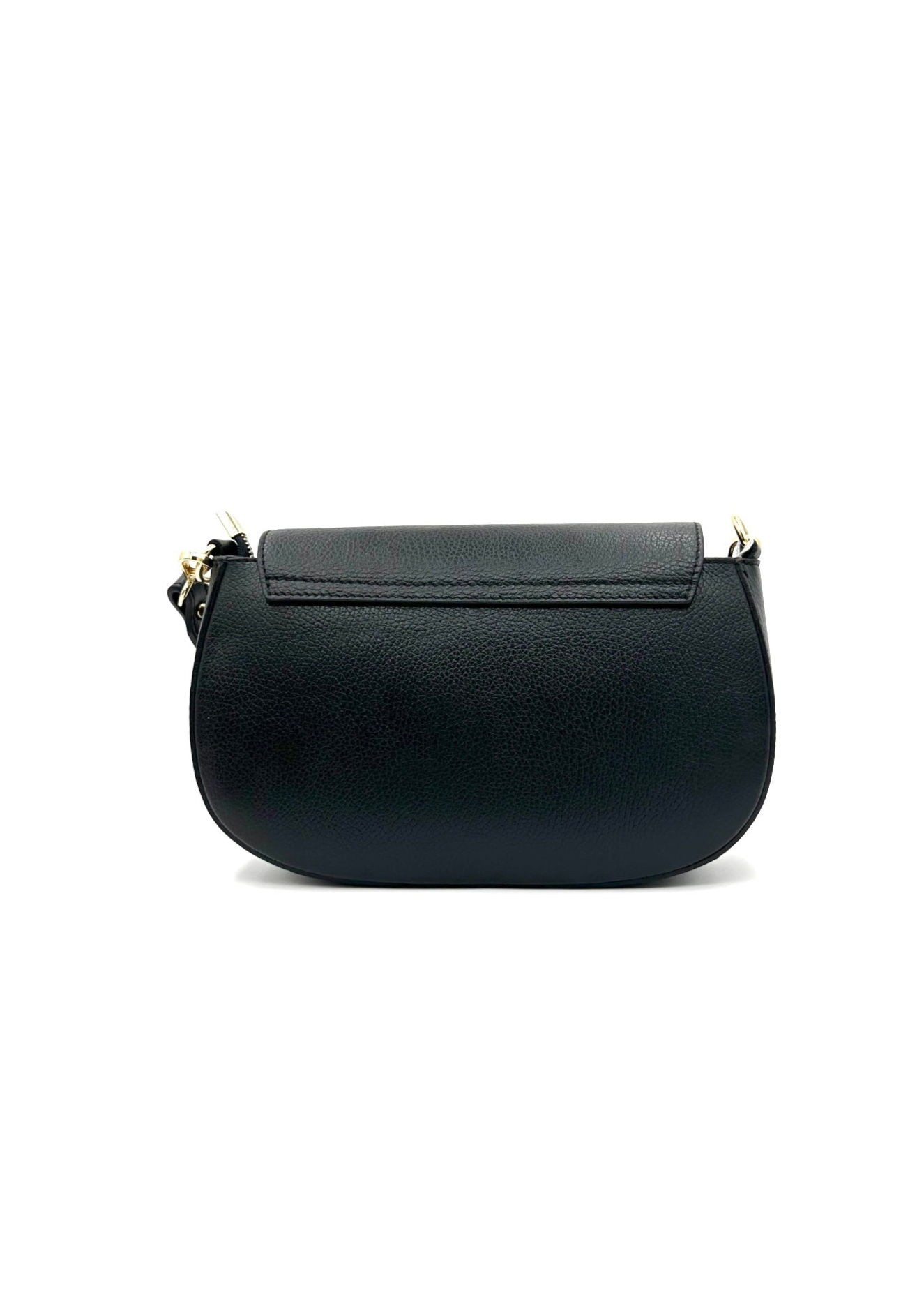 Borsa con patella in pelle martellata