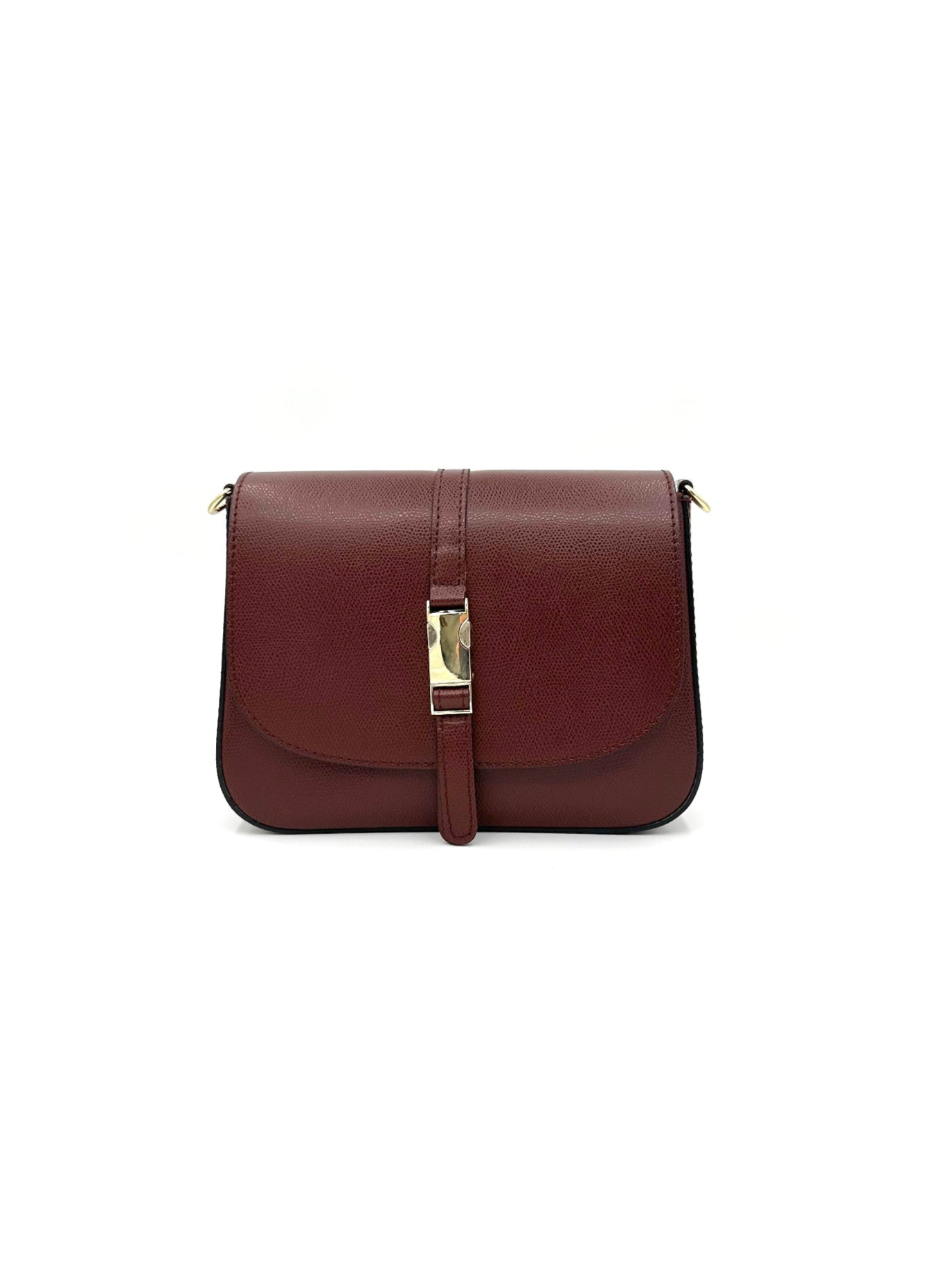 borsa tracolla con patella in safiano
