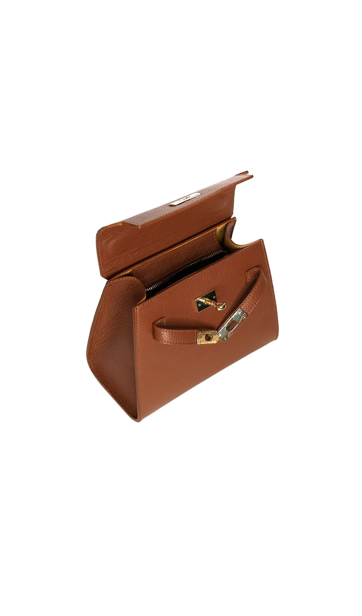 Borsa a mano e tracolla in pelle martellata