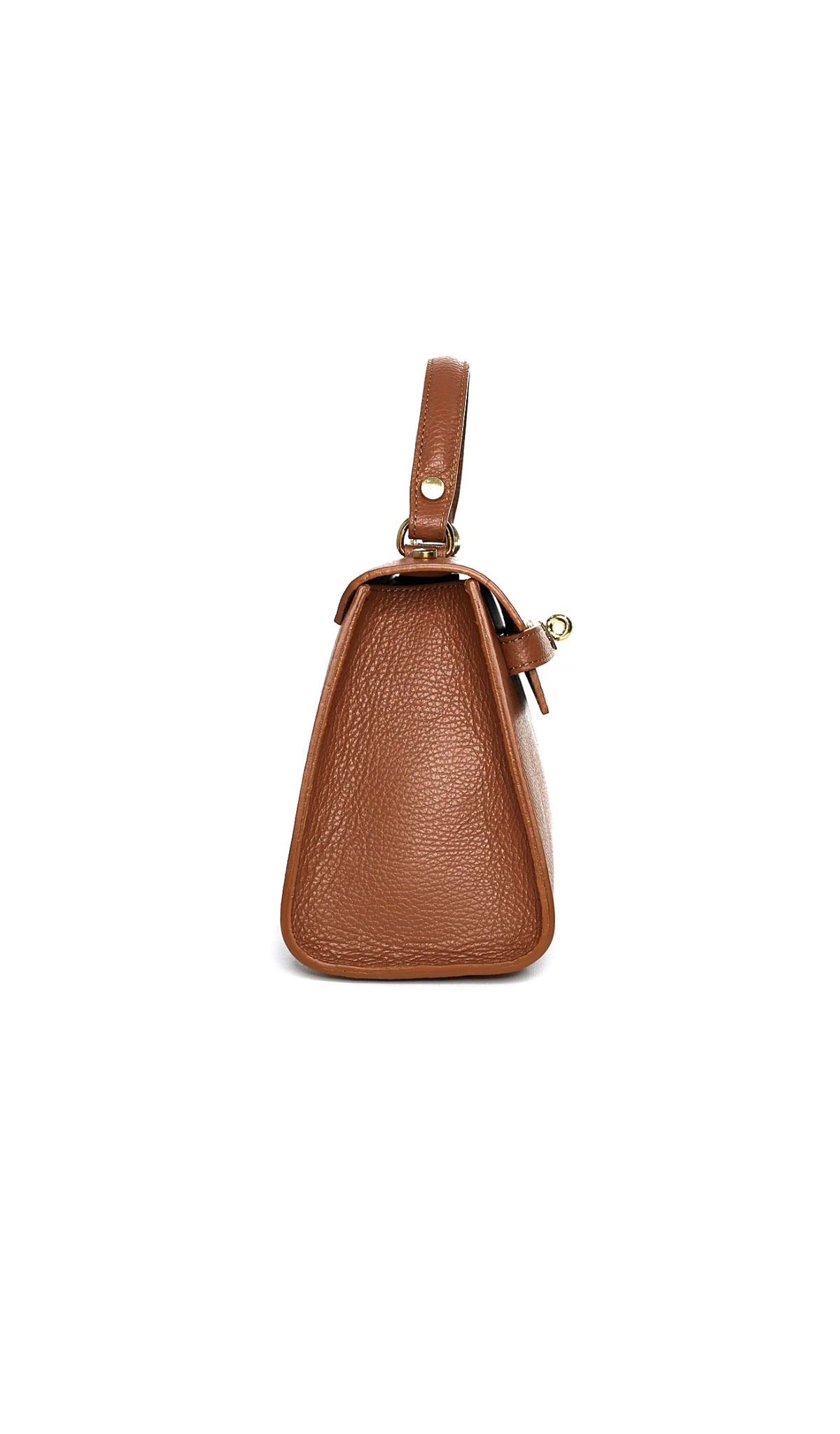 Borsa a mano e tracolla in pelle martellata