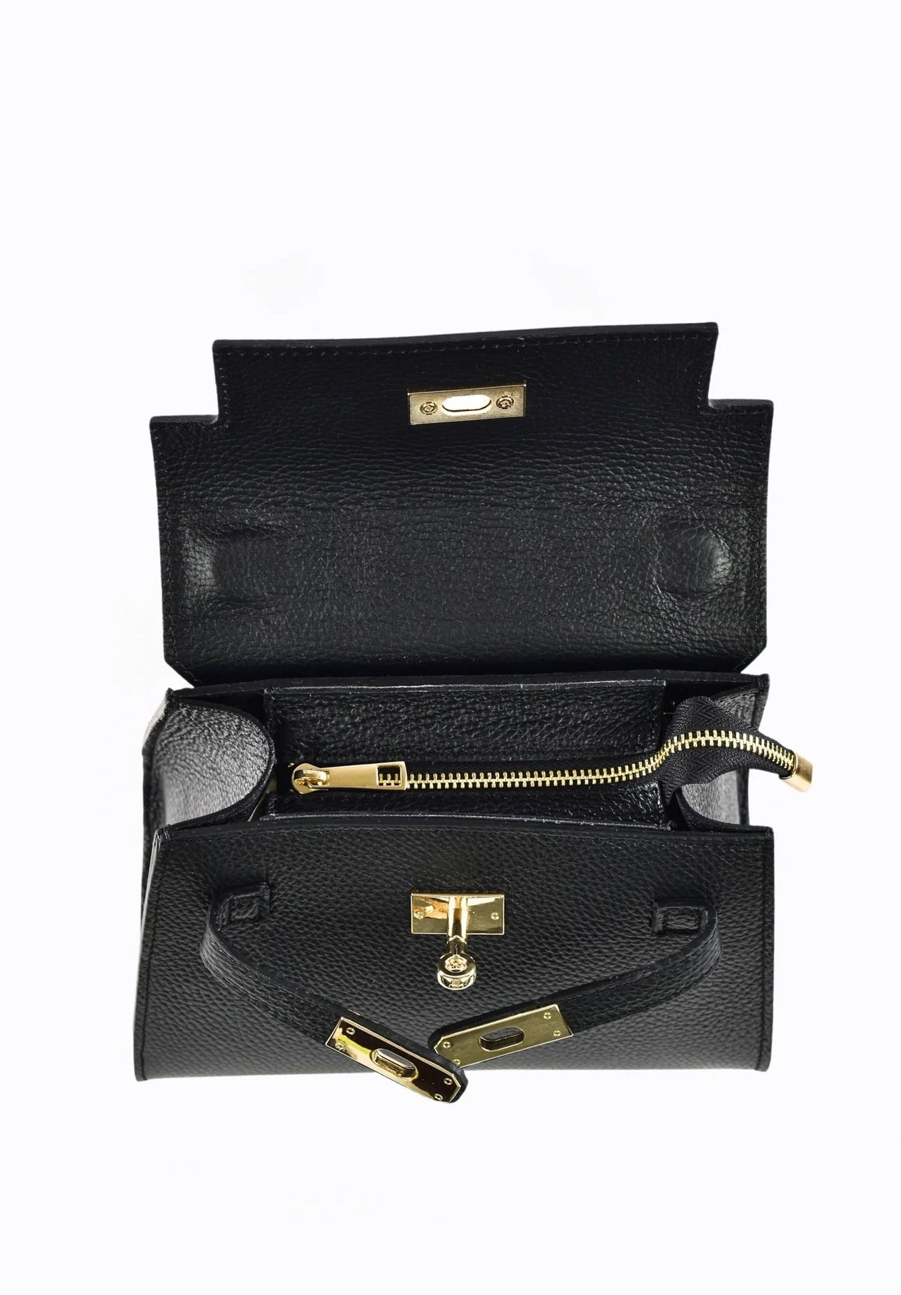 Borsa a mano e tracolla in pelle martellata