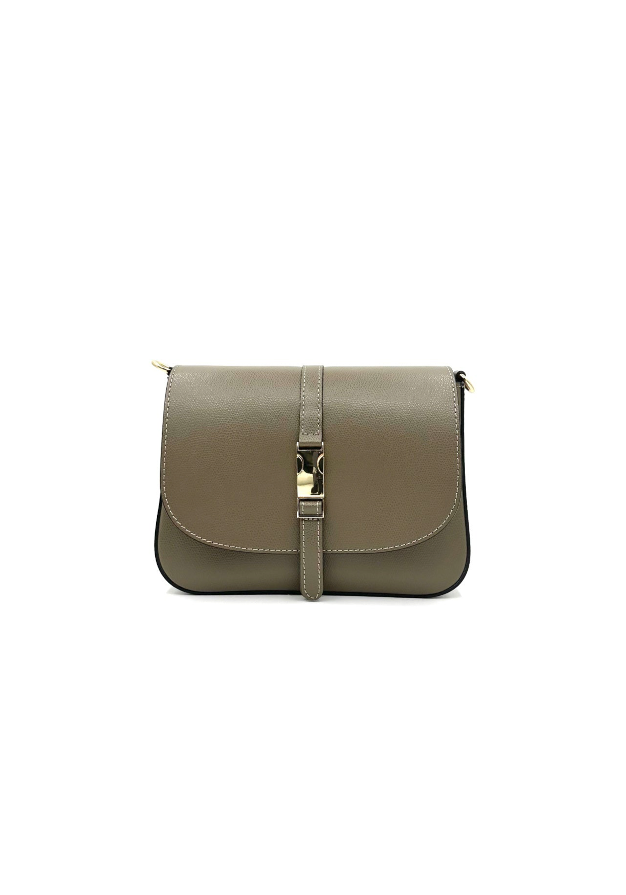borsa tracolla con patella in safiano