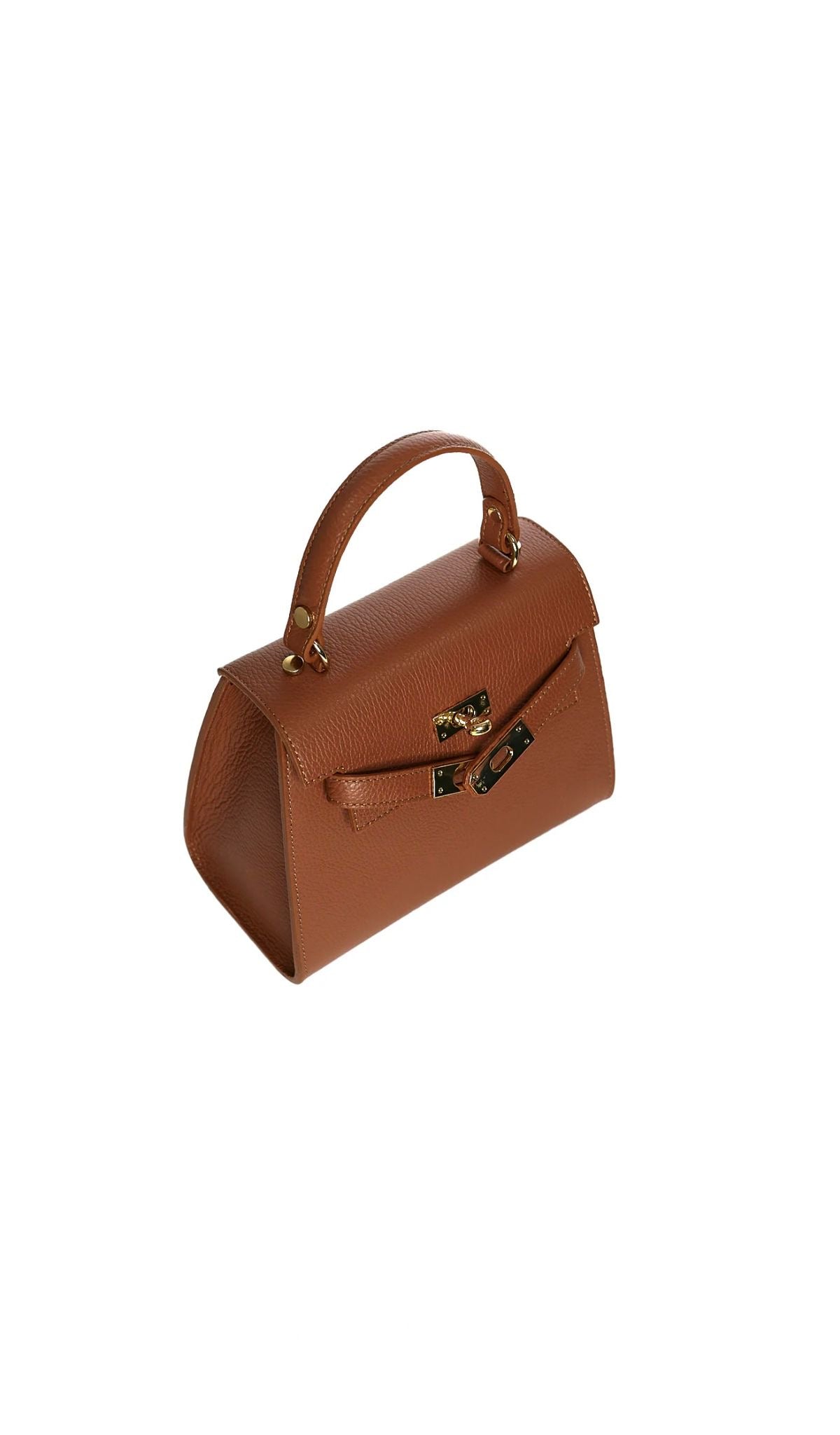Borsa a mano e tracolla in pelle martellata