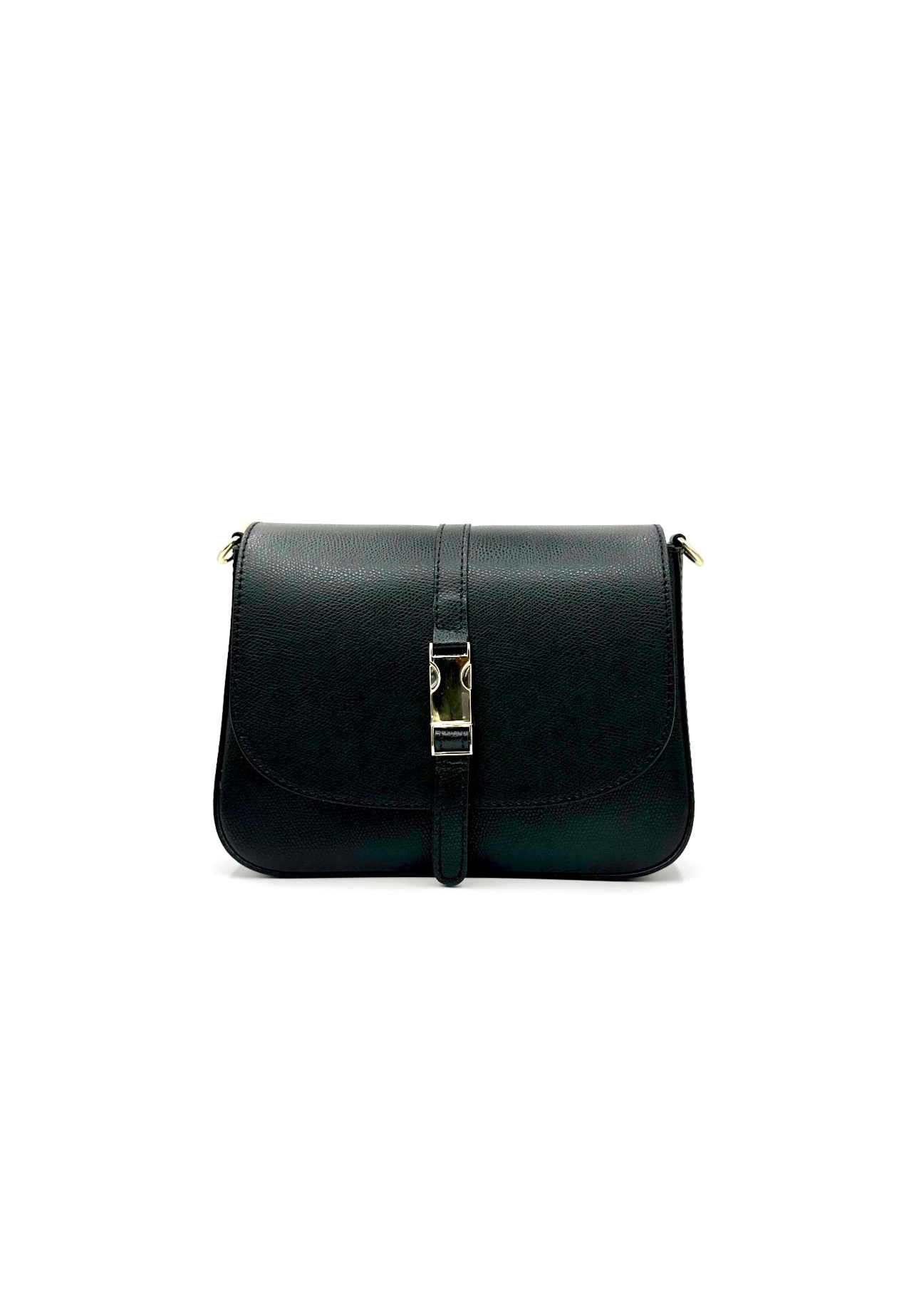 borsa tracolla con patella in safiano