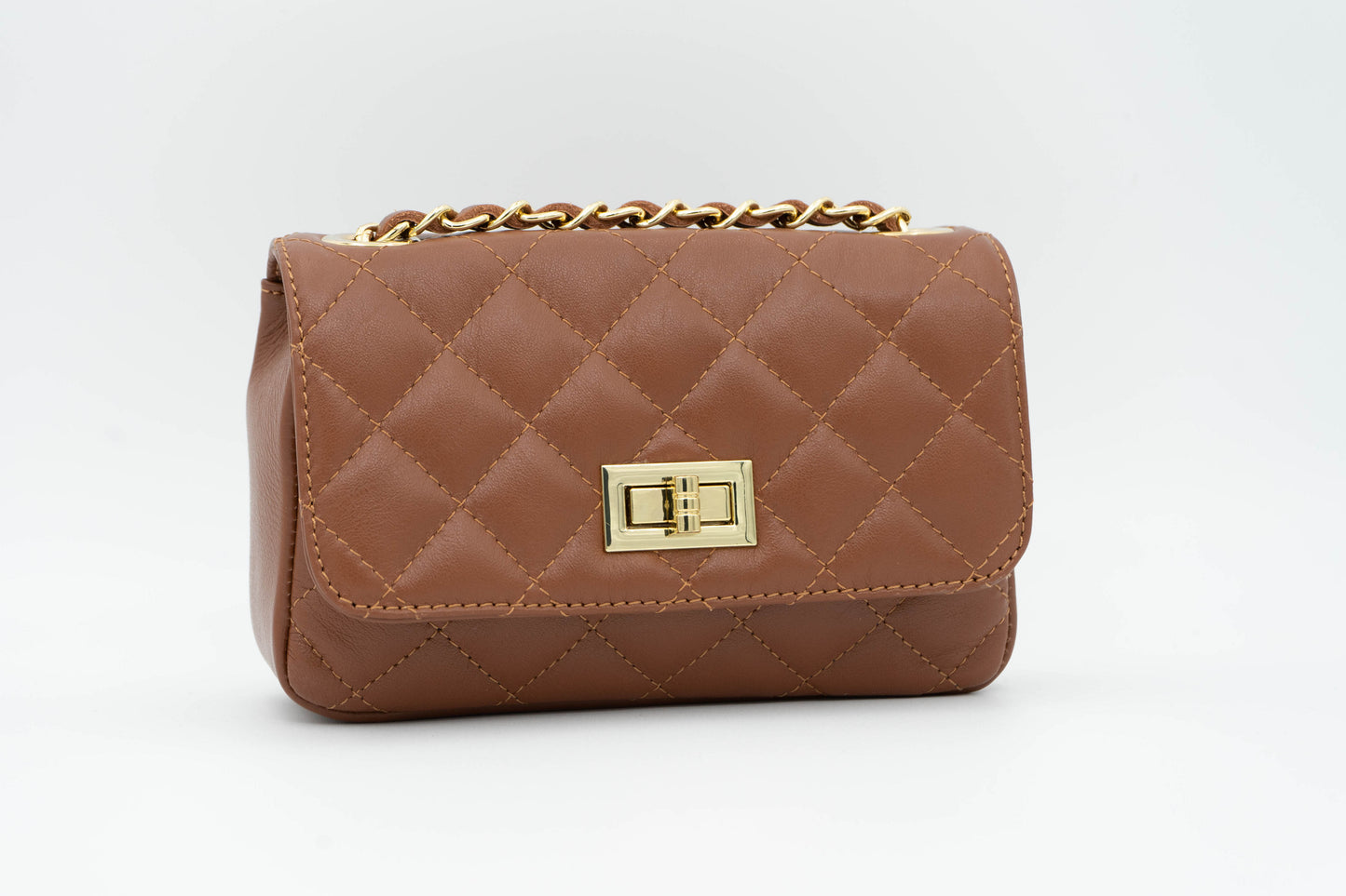 Borsa in pelle trapuntata piccola