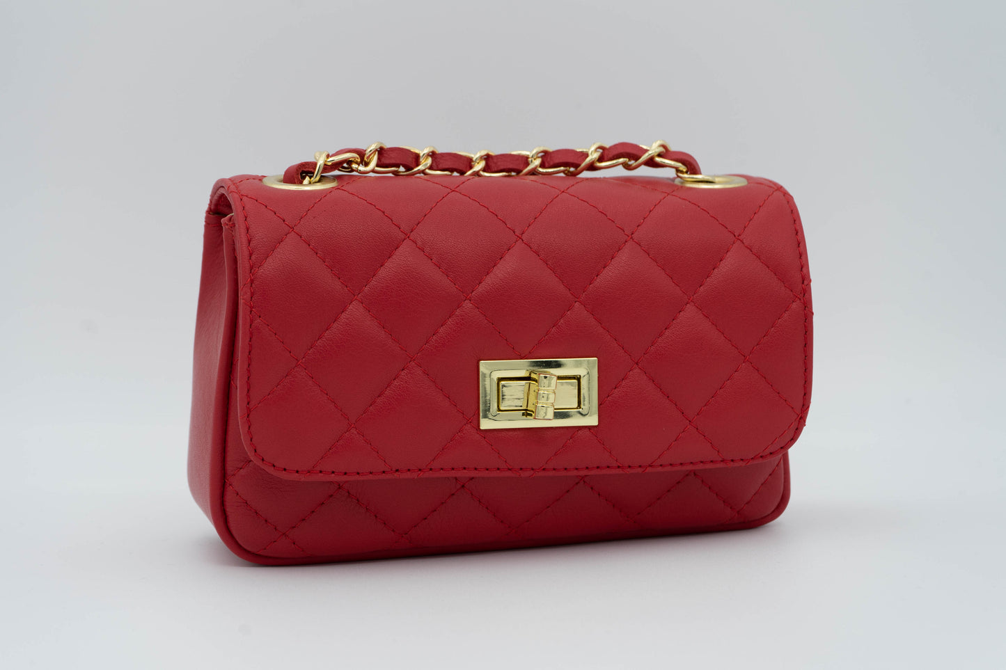 Borsa in pelle trapuntata piccola