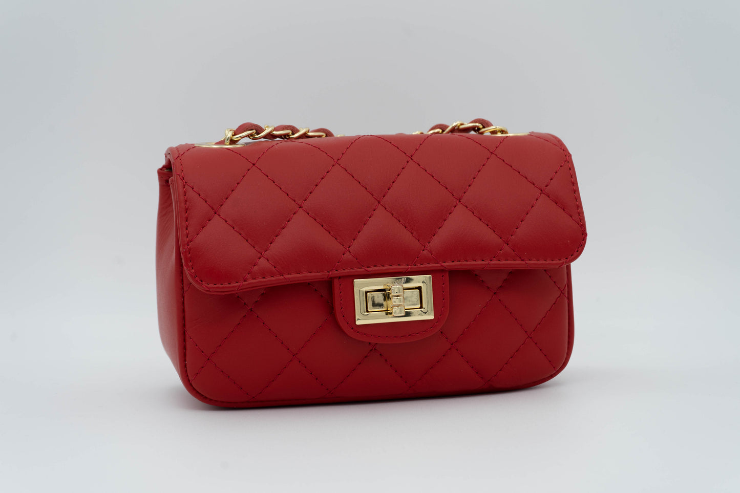 Borsa in pelle trapuntata piccola
