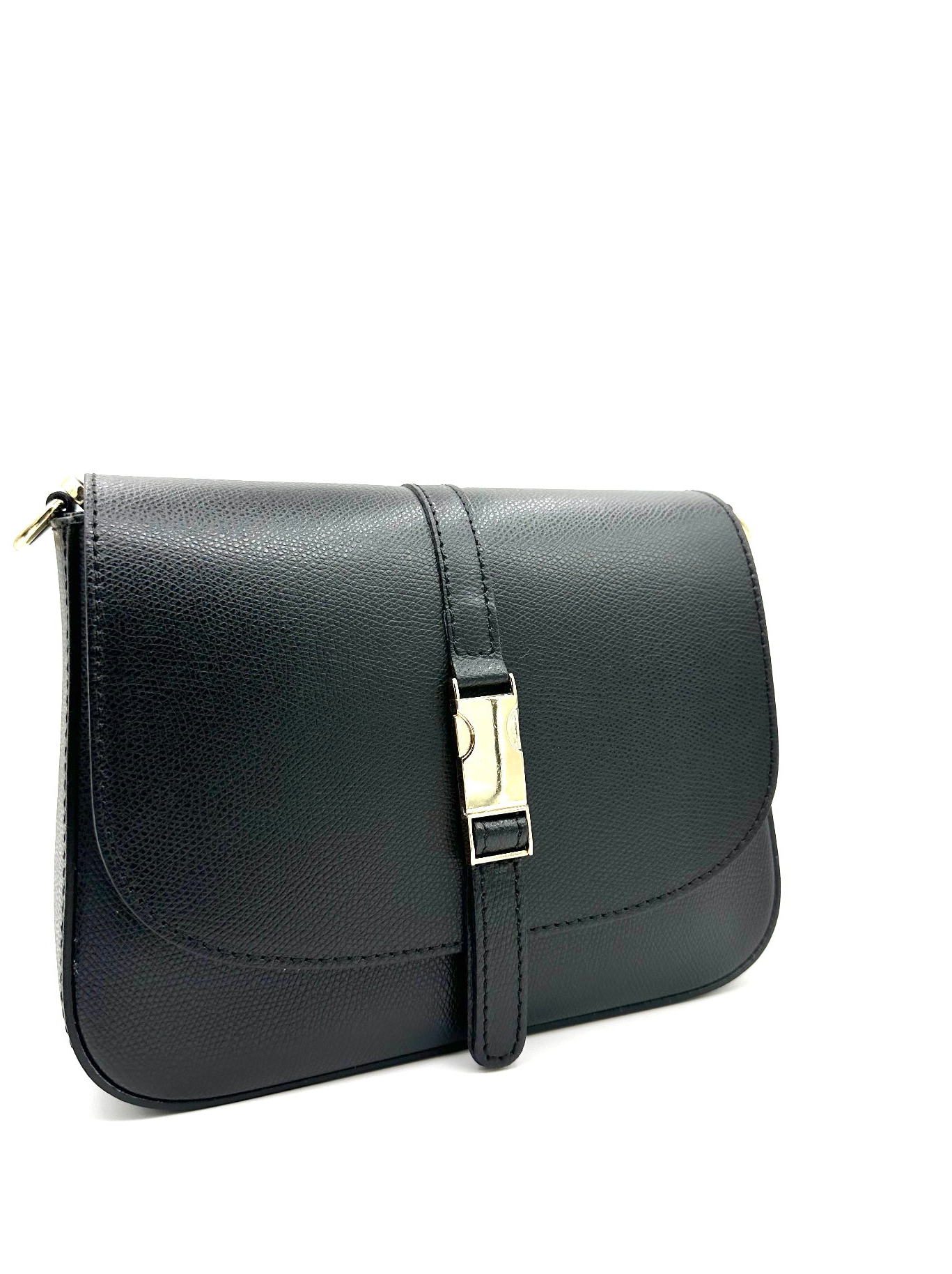 borsa tracolla con patella in safiano