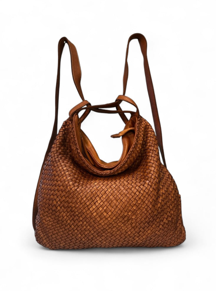 Borsa zaino intrecciato