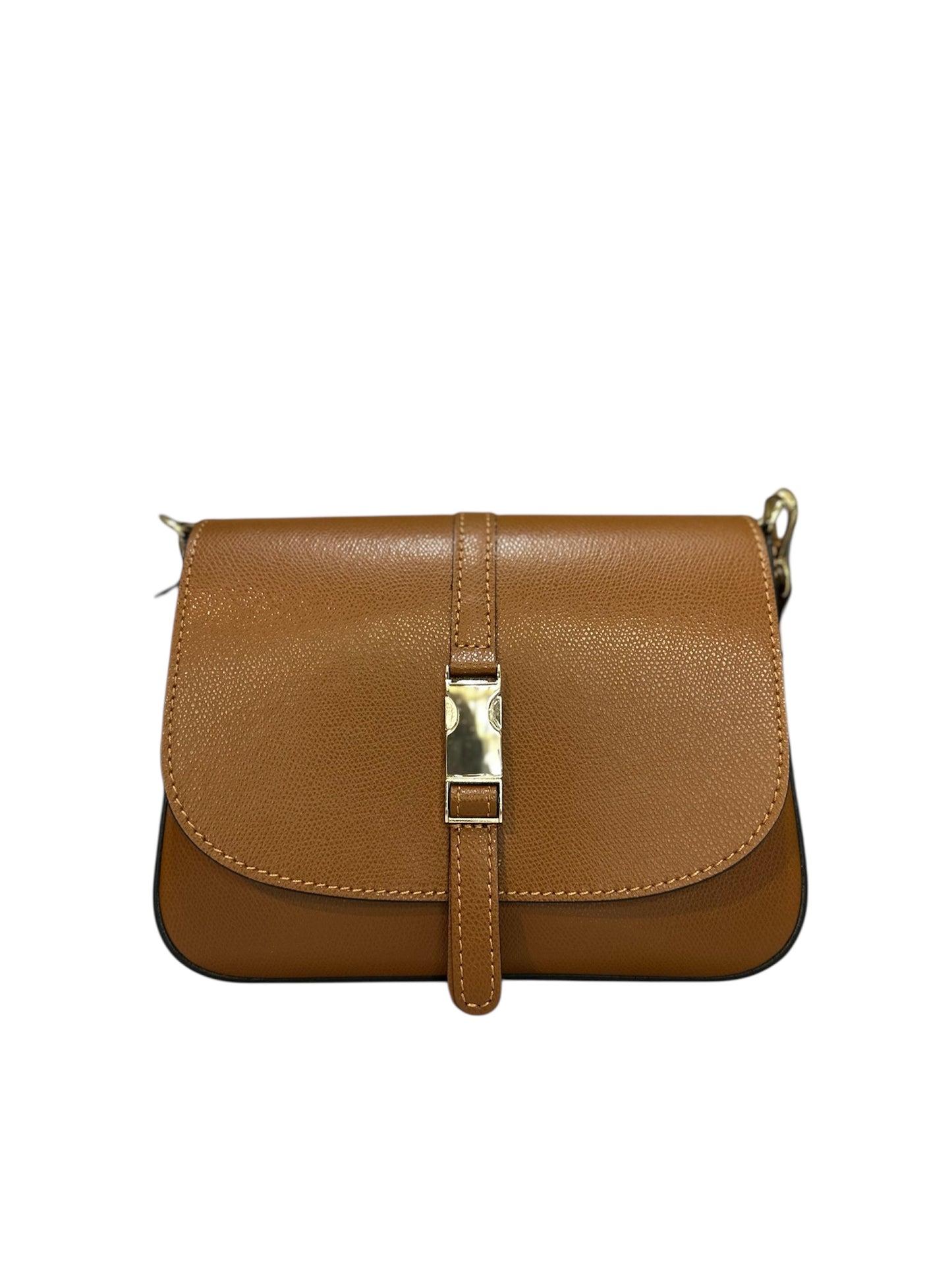 borsa tracolla con patella in safiano